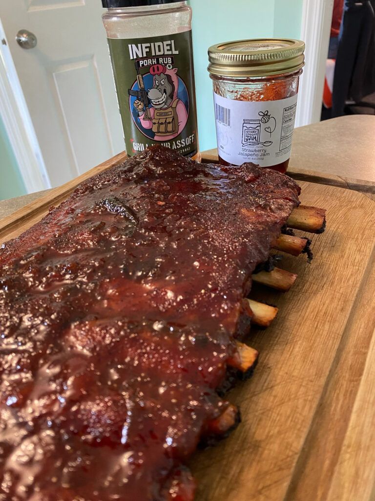 Spare ribs finished slab